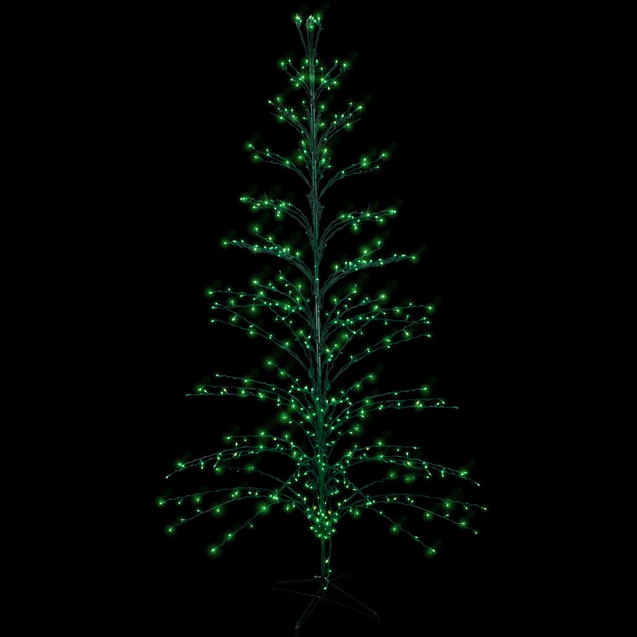 Northlight 9' Black Pre-Lit Artificial Cascade Twig Christmas Tree - Green Lights
